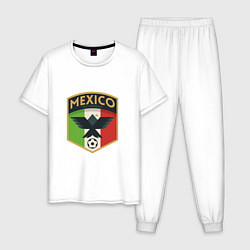 Пижама хлопковая мужская Mexico Football, цвет: белый