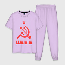 Пижама хлопковая мужская USSB, цвет: лаванда