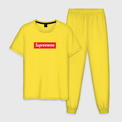 Пижама хлопковая мужская Suprememe, цвет: желтый
