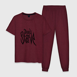 Пижама хлопковая мужская Don't Starve, цвет: меланж-бордовый