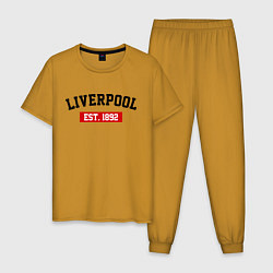 Пижама хлопковая мужская FC Liverpool Est. 1892, цвет: горчичный