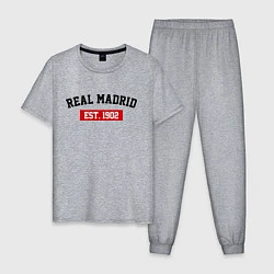 Пижама хлопковая мужская FC Real Madrid Est. 1902, цвет: меланж