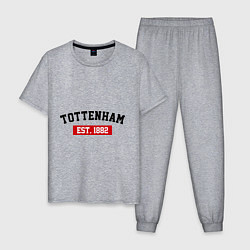 Пижама хлопковая мужская FC Tottenham Est. 1882, цвет: меланж