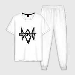 Пижама хлопковая мужская Watch Dogs 2, цвет: белый