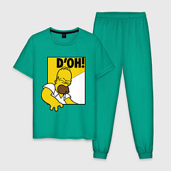 Пижама хлопковая мужская Homer D'OH!, цвет: зеленый