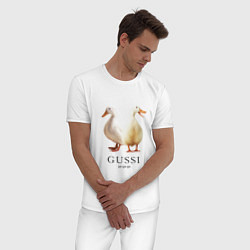 Пижама хлопковая мужская GUSSI Ga-Ga, цвет: белый — фото 2