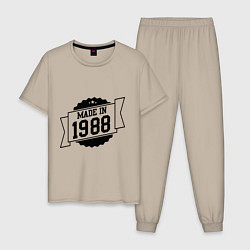 Пижама хлопковая мужская Made in 1988, цвет: миндальный