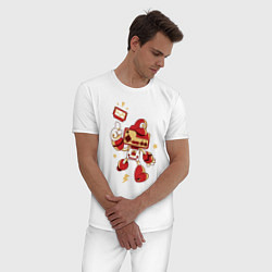 Пижама хлопковая мужская Ретро Денди, цвет: белый — фото 2