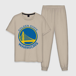 Пижама хлопковая мужская Golden state Warriors, цвет: миндальный