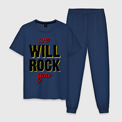 Пижама хлопковая мужская We will rock you! цвета тёмно-синий — фото 1