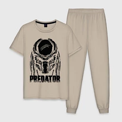 Пижама хлопковая мужская Predator Mask, цвет: миндальный