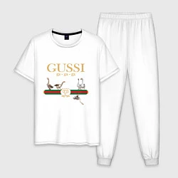 Пижама хлопковая мужская GUSSI Village Version, цвет: белый