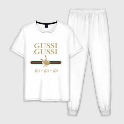 Пижама хлопковая мужская GUSSI Ga-Style, цвет: белый
