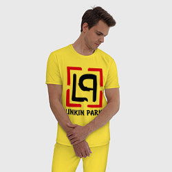 Пижама хлопковая мужская Linkin park, цвет: желтый — фото 2