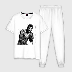 Пижама хлопковая мужская Myke Tyson: Boxing, цвет: белый