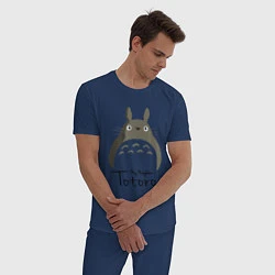 Пижама хлопковая мужская Соседский Тоторо, цвет: тёмно-синий — фото 2