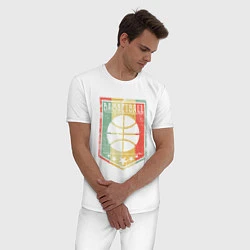 Пижама хлопковая мужская Basketball Star, цвет: белый — фото 2
