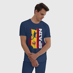 Пижама хлопковая мужская Spain Football, цвет: тёмно-синий — фото 2