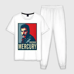 Пижама хлопковая мужская Freddie Mercury, цвет: белый