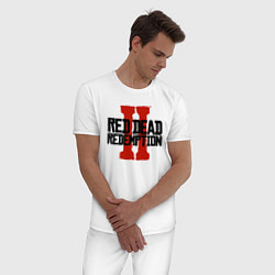 Пижама хлопковая мужская RDR II, цвет: белый — фото 2