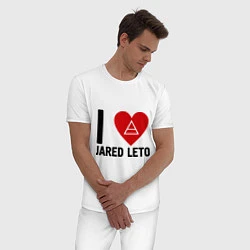 Пижама хлопковая мужская I love Jared Leto, цвет: белый — фото 2