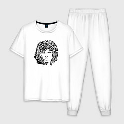 Пижама хлопковая мужская Jim Morrison, цвет: белый