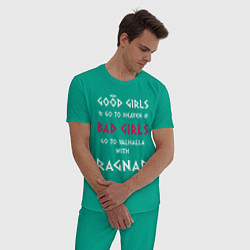 Пижама хлопковая мужская Go to walhalla, цвет: зеленый — фото 2