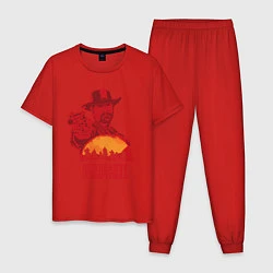 Пижама хлопковая мужская Red Dead Redemption 2, цвет: красный