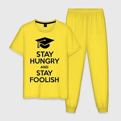 Пижама хлопковая мужская Stay Hungry & Stay Foolish, цвет: желтый