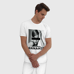 Пижама хлопковая мужская Rihanna, цвет: белый — фото 2