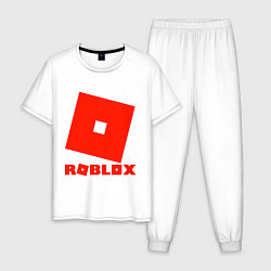 Пижама хлопковая мужская Roblox Logo, цвет: белый