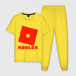 Пижама хлопковая мужская Roblox Logo, цвет: желтый