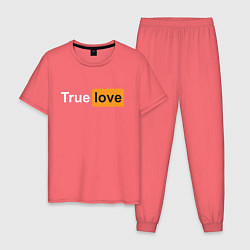 Пижама хлопковая мужская True Love, цвет: коралловый