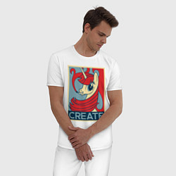 Пижама хлопковая мужская MLP: Create, цвет: белый — фото 2