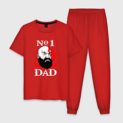 Пижама хлопковая мужская Dad Kratos, цвет: красный