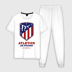 Пижама хлопковая мужская Atlecito de Madrid, цвет: белый