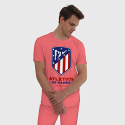 Пижама хлопковая мужская Atlecito de Madrid, цвет: коралловый — фото 2