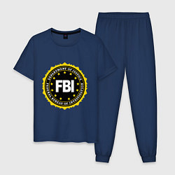 Пижама хлопковая мужская FBI Departament, цвет: тёмно-синий