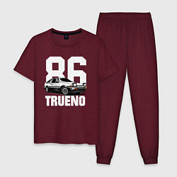 Пижама хлопковая мужская TRUENO 86, цвет: меланж-бордовый