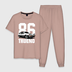 Пижама хлопковая мужская TRUENO 86, цвет: пыльно-розовый