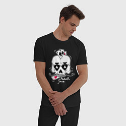 Пижама хлопковая мужская Poker Face цвета черный — фото 2