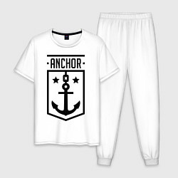 Пижама хлопковая мужская Anchor Shield цвета белый — фото 1