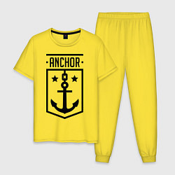 Пижама хлопковая мужская Anchor Shield, цвет: желтый