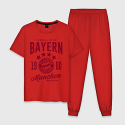 Пижама хлопковая мужская Bayern Munchen 1900, цвет: красный