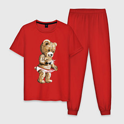 Пижама хлопковая мужская Nasty Bear, цвет: красный