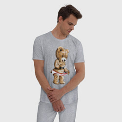Пижама хлопковая мужская Nasty Bear, цвет: меланж — фото 2