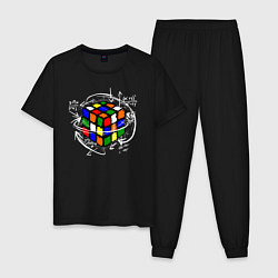 Пижама хлопковая мужская Кубик Рубика, цвет: черный