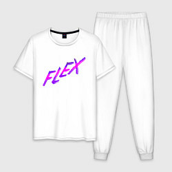 Пижама хлопковая мужская Flex, цвет: белый