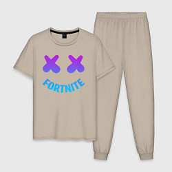 Пижама хлопковая мужская FORTNITE x MARSHMELLO, цвет: миндальный