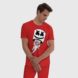 Пижама хлопковая мужская Marshmello King, цвет: красный — фото 2